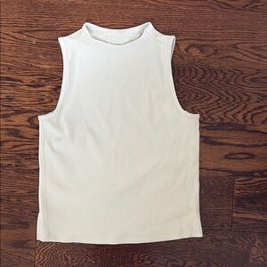SPANX Cream Ribbed Sleeveless Muscle Tee